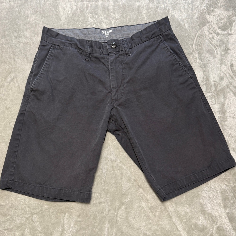 Carhartt WIP Sid Shorts Mens 32 Black Chino Streetwear Casual Twill Cotton